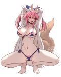  1girl blush breasts fate/extra fate_(series) fox_girl highres pink_eyes simple_background solo tamamo_(fate) tamamo_no_mae_(fate/extra) white_background wisespeak yellow_eyes 
