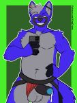  absurd_res balls bodily_fluids canid canine canis cockout foreskin genital_fluids genitals hi_res jockstramp kingdraws mammal penis piercing precum selfie slightly_chubby smile wolf 