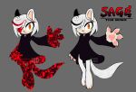  alternate_form anthro black_clothing black_dress clothing dress female fluffy fluffy_tail fur hair hi_res mammal mink mustelid musteline orange_eyes sage_(sonic) sega solo sonic_the_hedgehog_(series) text true_musteline video_games watermark white_body white_fur white_hair 