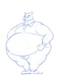  4_fingers anthro belly big_belly big_butt bulge butt clothed clothing fingers fist hi_res joe-anthro male mammal mr._chazokov night_in_the_woods obese obese_anthro obese_male overweight overweight_anthro overweight_male signature simple_background sketch solo standing thick_thighs ursid video_games white_background 
