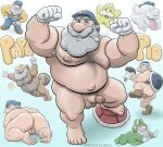  absurd_res amphibian animal_humanoid anus balls beard blue_eyes body_hair boo_(mario) butt butt_slap chest_hair clothing dudebulge facial_hair flaccid flexing frog genitals ghost grey_hair hair hammer_brothers hat headgear headwear hi_res human humanoid koopa mammal mammal_humanoid mario_bros moobs nintendo papa_mario papa_pio penis pipe procyonid procyonid_humanoid raccoon_humanoid scalie slap smoking spirit star swimming video_games white_hair 