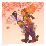  autumn autumn_leaves boots clothing duo eyewear eyewear_on_head female footwear gloves goggles goggles_on_head hand_on_face handwear hi_res holding_leg insomniac_games kiss_on_lips kissing lombax love male male/female mammal passionate passionate_kiss paxtiankenya ratchet ratchet_and_clank rivet_(ratchet_and_clank) robotic_arm romantic romantic_ambiance romantic_couple scarf sony_corporation sony_interactive_entertainment video_games 