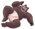  2022 anthro belly blush bulge clothing humanoid_hands kemono male mammal meg_hoi moobs navel nipples overweight overweight_male solo underwear ursid 