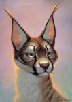  absurd_res ambiguous_gender brown_body brown_fur bust_portrait deith_cared digital_media_(artwork) digital_painting_(artwork) felid feline feral fur hi_res inner_ear_fluff lynx mammal portrait solo tuft yellow_eyes 