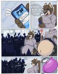  anthro belly big_belly canid canine comic dialogue female group hi_res internal kingcreep105 mammal nervous sequence sera_(englishweasel) vore voreday willing_pred willing_prey 
