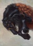  2022 ambiguous_gender ariesredlo black_body black_fur black_hair brown_eyes brown_hair digital_media_(artwork) digital_painting_(artwork) equid equine feral fur hair hi_res hooves horse mammal solo 