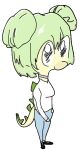  anthro chibi choker clothed clothing dinosaur female goodbye_volcano_high green_hair hair jewelry looking_at_viewer necklace ornithischian reptile scalie simple_background snoot_game_(fan_game) solo spiked_tail spikes spikes_(anatomy) stegosaurian stegosaurus stella_(gvh) thyreophoran toony unknown_artist white_background yellow_body 