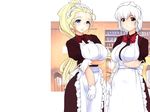  2girls amagasahigasa blush maid multiple_girls smile 