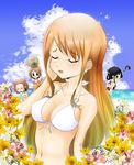  &gt; 4girls bikini_top blush breasts cleavage highres k-on! kotobuki_tsumugi multiple_girls smile 
