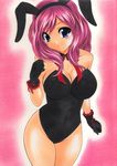  animal_ears blush breasts bunny_girl bunnysuit cleavage highres yadokari_genpachirou 