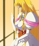  blonde_hair elufina elufina_-_servant_princess gloves long_hair princess purple_eyes 