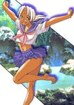  blonde_hair blush dark_skin kaolla_su love_hina school_uniform toes 