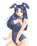  animal_ears arisaka_chihiro breasts bunny_girl bunnysuit cleavage smile suzumiya_haruhi_no_yuuutsu tail weapon 