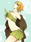  america_(hetalia) axis_powers_hetalia blonde_hair blue_eyes genderswap green hair_clip hair_ornament hairclip hetalia short_hair skirt swimsuit tight voluptuous 