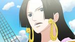  amazon_lily black_hair blue_eyes boa_hancock earrings female jewelry long_hair mouth_open one_piece open_mouth shichibukai 