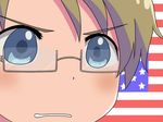 america_(hetalia) american_flag axis_powers_hetalia blonde_hair blue_eyes glasses gununu ichigo_mashimaro 