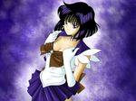  bishoujo_senshi_sailor_moon breasts cleavage mr._r_(2ch's_sailor_moon_thread) presenting sailor_saturn shirt_pull tomoe_hotaru wallpaper 