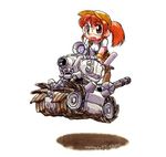  chibi fio_germi glasses lowres matagitii metal_slug military_vehicle tank 