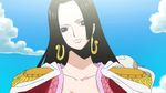  amazon amazon_lily black_hair blue_eyes boa_hancock earrings female jewelry long_hair one_piece shichibukai 