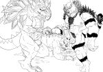  generation_2_pokemon generation_7_pokemon generation_9_pokemon hi_res houndour incineroar koraidon legendary_pokemon monochrome nintendo pokemon pokemon_(species) san_jaguar video_games 