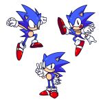  2020 blue_body clothing footwear gloves guywiththepie handwear jumping looking_at_viewer male pose red_clothing red_footwear red_shoes sega shoes simple_background smile sonic_the_hedgehog sonic_the_hedgehog_(series) white_background white_clothing white_gloves white_handwear 