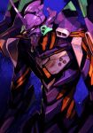  artificial_eye eva_01 evangelion_(mecha) glowing glowing_eye horns hungry_clicker looking_down mecha mechanical_arms mechanical_eye mechanical_horns mechanical_parts neon_genesis_evangelion no_humans robot science_fiction solo standing 