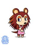  2018 animal_crossing anthro apron apron_only brown_body clothing female full-length_portrait guywiththepie hi_res lidded_eyes looking_away mostly_nude nintendo portrait sable_able signature simple_background solo video_games white_background 
