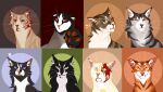  ambiguous_gender black_body black_fur black_mask black_nose blackscour blood_on_face blue_eyes brown_body brown_eyes brown_fur bust_portrait cheek_tuft domestic_cat facial_scar facial_tuft fangs felid feline felis feral front_view fur green_eyes grey_body grey_fur hi_res looking_at_viewer mammal mouth_closed multiple_images narrowed_eyes neck_tuft open_mouth orange_eyes portrait pupils red_eyes red_nose scar simple_background slit_pupils smile solo striped_body striped_fur stripes tan_body tan_fur tuft whiskers white_body white_fur yellow_body yellow_fur 