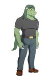  alligator alligatorid alpha_channel anthro clothed clothing crocodilian green_body green_hair hair hi_res long_hair long_snout male mark_(snoot_game) muscular muscular_male pupils reptile scalie simple_background slit_pupils snoot_game_(fan_game) snout solo transparent_background unknown_artist video_games yellow_sclera 