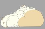 ambiguous_gender anthro belly big_belly chikn_nuggit chubby_cheeks clawed_fingers dragon fwench_fwy_(chikn_nuggit) gamingmarko hi_res holding_belly horn hyper hyper_belly morbidly_obese obese overweight solo spikes spikes_(anatomy) thick_thighs white_body 