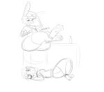  anthro big_butt bodily_fluids bound breasts butt crying duo feet feet_on_table female female_on_bottom hands_tied jiggly_juggle_(oc) jigglyjuggle legs_tied looking_down male male/female male_on_top on_bottom on_top pawpads paws rumbling_stomach tears thick_thighs warden_uniform wide_hips worried worried_face worried_look yac_(jigglyjuggle) 