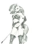  2022 anthro baron_engel boots breasts clothing collar equid equine female footwear friendship_is_magic gloves graphite_(artwork) hair hand_on_hip handwear hasbro hi_res horn horn_jewelry leather long_hair looking_at_viewer mammal monochrome my_little_pony panties pencil_(artwork) rarity_(mlp) riding_crop smile solo traditional_media_(artwork) underwear unicorn whip 