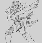  2020 5_fingers anthro anthrofied arizona_cow_(tfh) black_and_white bovid bovine breasts butt_pose capcom cattle clexyoshi clothing cosplay crossover crossover_cosplay digital_drawing_(artwork) digital_media_(artwork) female fingers gesture gloves handwear hi_res horn mammal microphone monochrome open_mouth pointing pose rainbow_mika simple_background sketch solo street_fighter them&#039;s_fightin&#039;_herds video_games wrestler wrestling_outfit 
