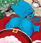  &lt;3 2022 adorabat anthro ass_clapping bat_wings beard belt big_beard big_butt big_ears black_eyebrows black_eyes blue_body blue_ears blue_fur blush bodily_fluids brown_belt bulge butt cartoon_network chiropteran christmas christmas_clothing christmas_headwear christmas_tree clothing costume cute_fangs duo english_text eyebrows facial_hair fangs female first_person_view fur glistening glistening_eyes gloves handwear hat headgear headwear hi_res holidays huge_butt huge_hips human inside light_body light_skin looking_at_viewer looking_back male male/female mammal mao_mao:_heroes_of_pure_heart membrane_(anatomy) membranous_wings narrowed_eyes naughty_face noseless on_lap onomatopoeia open_mouth ota_(artist) pink_tongue plant profanity rear_view red_clothing red_gloves red_handwear red_hat red_headwear santa_claus santa_costume santa_hat sitting sitting_on_lap sound_effects sweat sweatdrop teasing teeth teeth_showing text tongue tree white_beard wide_hips winged_arms wings yellow_sclera 