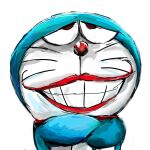  1:1 2017 anthro blue_body blue_fur collar crossed_arms domestic_cat doraemon doraemon_(character) felid feline felis front_view fur lips machine male mammal mt_tg open_mouth open_smile red_collar red_lips red_nose robot shaded simple_background smile smiling_at_viewer solo standing teeth whiskers white_background white_body white_fur 