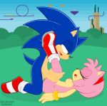  amy_rose anthro blue_body breasts duo eulipotyphlan eyes_closed female from_front_position genitals hair hedgehog hi_res lying male male/female mammal missionary_position narrowed_eyes on_back open_mouth penis pink_body pink_hair sega sex snailbail22 sonic_the_hedgehog sonic_the_hedgehog_(series) spread_legs spreading 