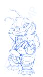  2022 4_arms 4_toes 9:16 alien antennae_(anatomy) anthro bedroom_eyes biped blue_and_white bottomwear chest_tuft claws clothed clothing clothing_lift cute_fangs digital_drawing_(artwork) digital_media_(artwork) disney ears_down experiment_(lilo_and_stitch) feet foreskin fur genitals head_tuft hi_res holding_penis lilo_and_stitch looking_at_viewer male monochrome multi_arm multi_limb narrowed_eyes notched_ear open_bottomwear open_clothing open_pants pants penis pivoted_ears seductive shirt shirt_lift simple_background sketch smile solo spacesuit stitch_(lilo_and_stitch) stitchsimp toe_claws toes topwear tuft watermark white_background 