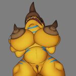  animated areola bandai_namco belly big_areola big_breasts breasts busty_feral clitoris digimon digimon_(species) female feral genitals greymon huge_breasts j5furry nipples puffy_nipples pussy 