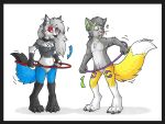  anthro bandai_namco canid canid_demon canine canis danwolf15 danwolf_(character) demon digimon digimon_(species) duo female female/female fox hellhound helluva_boss hi_res hoop_transformation loona_(helluva_boss) male male/female mammal renamon transformation wolf 
