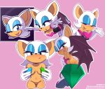  anthro breasts butt chiropteran cleavage clothed clothing covering covering_breasts female hi_res laundrymom legwear mammal master_emerald mostly_nude rouge_the_bat sega sitting solo sonic_the_hedgehog_(series) thigh_highs 