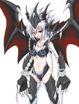  1girl breasts cleavage diabolos,_king_of_the_abyss duel_monster genderswap korican personification solo white_hair yu-gi-oh! 