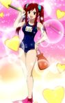  bag blush cap erza_scarlet fairy_tail fishing_rod necklace school_swimsuit stitched sukumizu swimsuit thighs twintails 