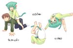  1girl animal_ears barefoot cat_ears cat_tail feet hands kito_(sorahate) original tail translated 