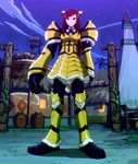  1girl armor cap erza_scarlet fairy_tail red_hair screencap solo standing stitched 