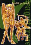  armor centaur gem gems gold illustration official_art okada_megumu sagittarius_aiolos saint_seiya saint_seiya_episode_g wings zodiac 