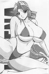  big_breasts breasts busty cleavage dead_or_alive helena_douglas highres huge_breasts large_breasts monochrome swimsuit tecmo 