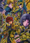  aquarius_camus aries_muu armor gold_saints golden greek illustration knight lemurian leo_aiolia official_art okada_megumu ornament ornaments sagittarius_aiolos saint_seiya saint_seiya_episode_g 