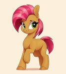  absurd_res aquaticvibes babs_seed_(mlp) brown_body brown_hooves earth_pony equid equine eyelashes female feral fetlocks freckles friendship_is_magic hair hasbro hi_res hooves horse looking_away mammal my_little_pony pony raised_hoof red_hair red_tail smile solo 