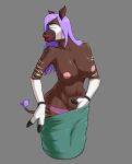  absurd_res anthro ayame_(character) badroy big_breasts breasts clothing eyewear female fingers giraffid glasses hair hi_res hooved_fingers hooves huge_breasts lips machine mammal nipples okapi purple_hair robot sex_robot solo stripes synthetic thick_lips underwear undressing 