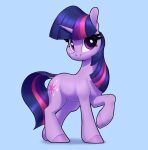  2022 absurd_res aquaticvibes bangs blue_background cutie_mark digital_media_(artwork) dock equid equine eyelashes female feral friendship_is_magic hair hasbro hi_res hooves horn mammal my_little_pony purple_body purple_eyes purple_hair purple_hooves purple_tail simple_background smile solo twilight_sparkle_(mlp) unicorn unicorn_horn 